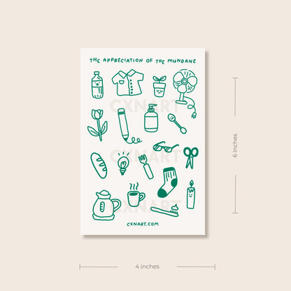 Appreciation of the Mundane Sticker Sheet