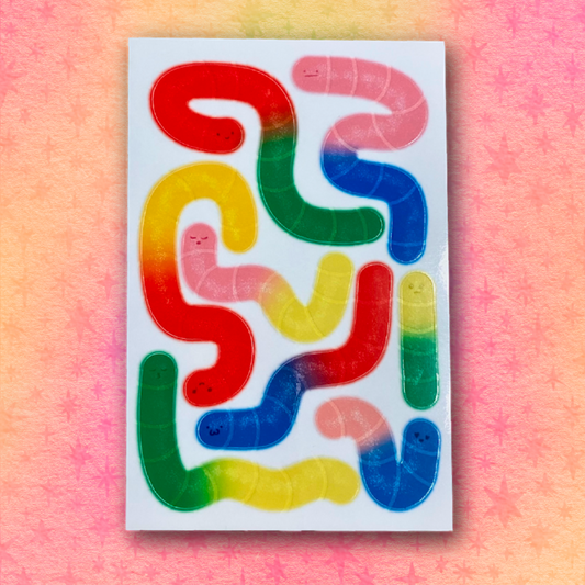 Gummy Worm Sticker Sheet