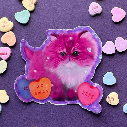 Nope Valentine's Sparkle Cat