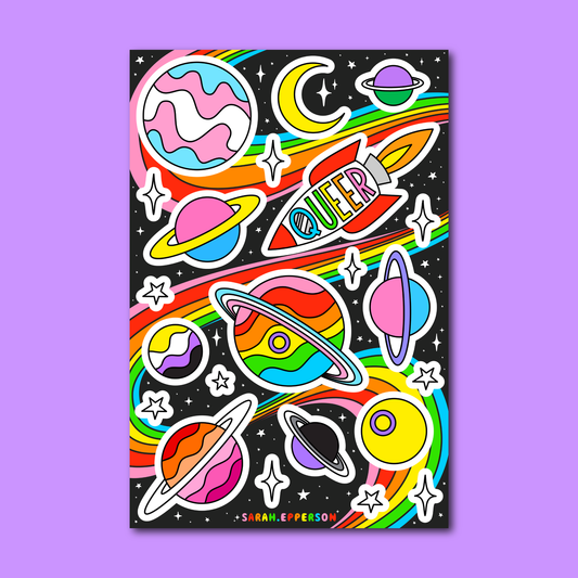 QUEER SPACE - STICKER SHEET
