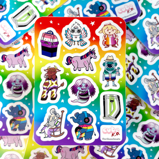 The Cute K.O. Pride Sticker Sheet
