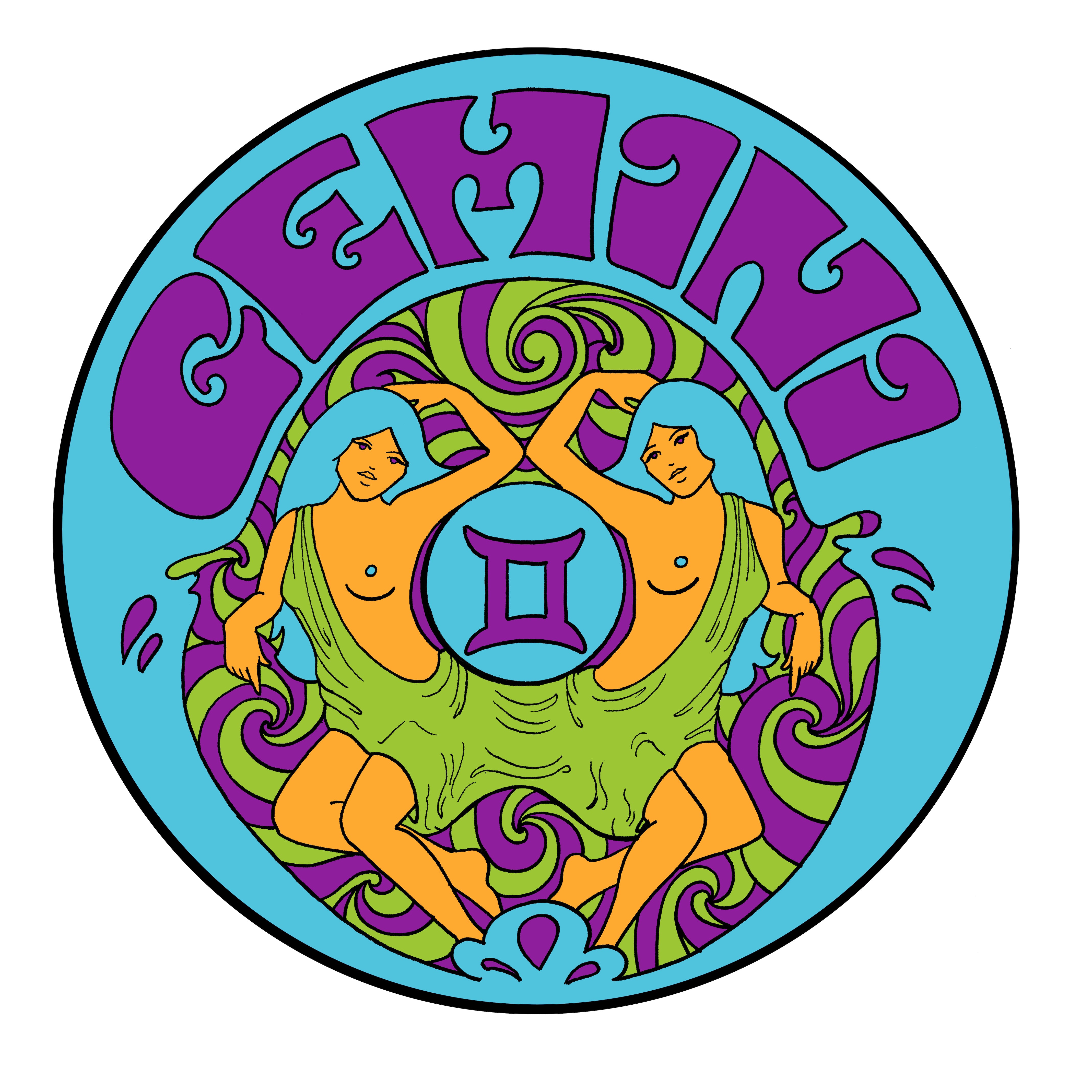 Gemini Zodiac Sign β Sticker Witches